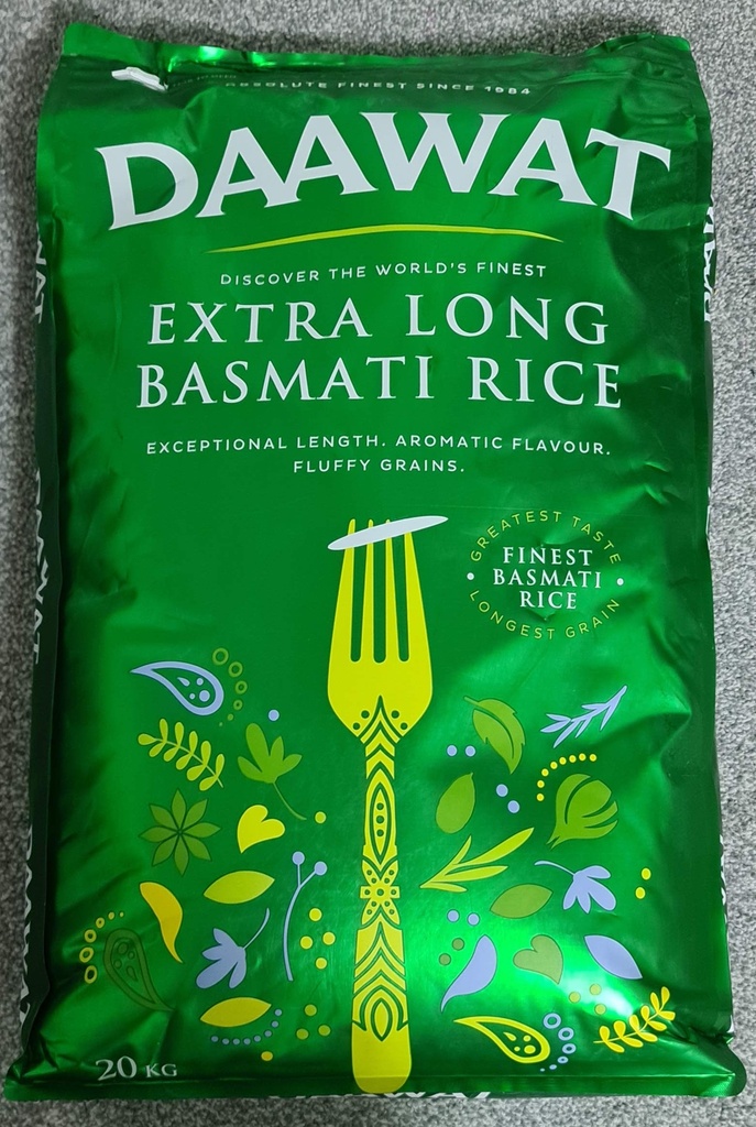 ARROZ BASMATI EXT LONG DAAWAT 20KG