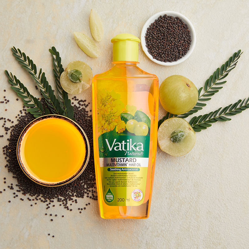 MUSTARD HAIR OIL 6X200ML VATIKA