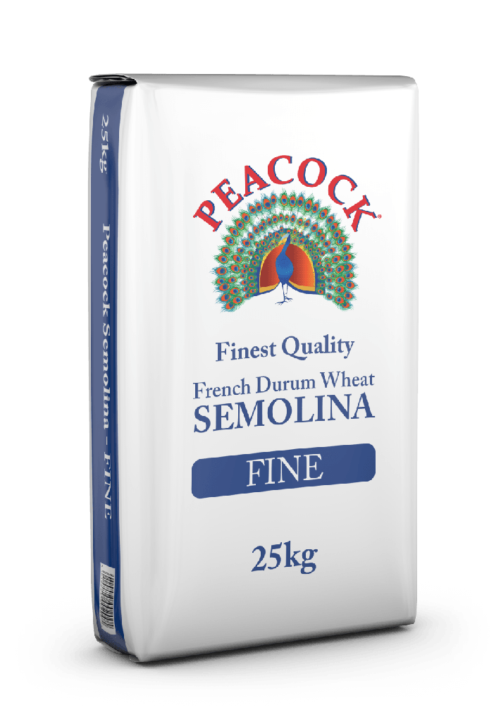 SEMOLINA FINE 25KG PEACOCK