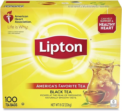 [C100038] BLACK TEA SACHETS 100'S 12x200GR LIPTON